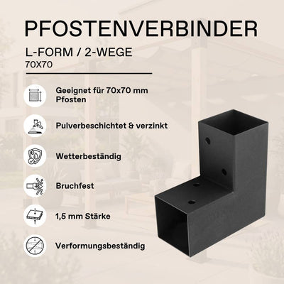 Paalconnector 70x70 mm