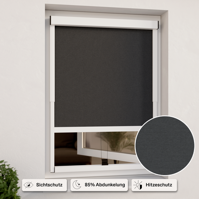 Buitenrolgordijn voor ramen | Wit privacyscherm | Verstelbare breedte | Installatie zonder boren